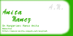 anita mancz business card